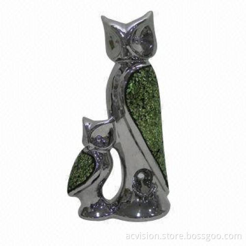 Electronic plated ceramic home decoration, fish-shaped vase for decor